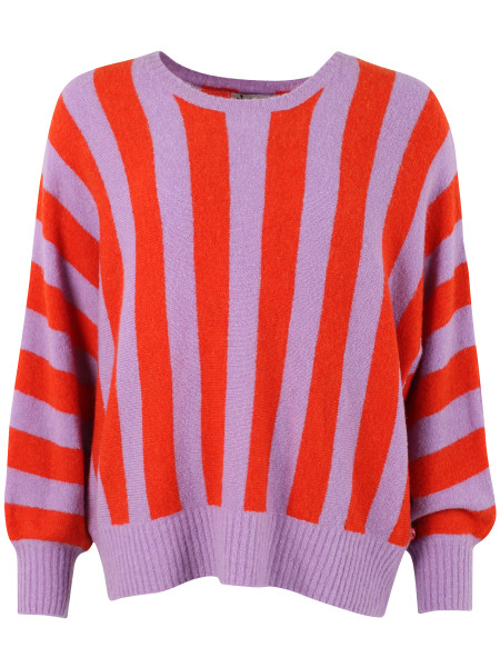 Danefae Pullover Danegenerous Wool Sweater Soft Viola/Bright Red