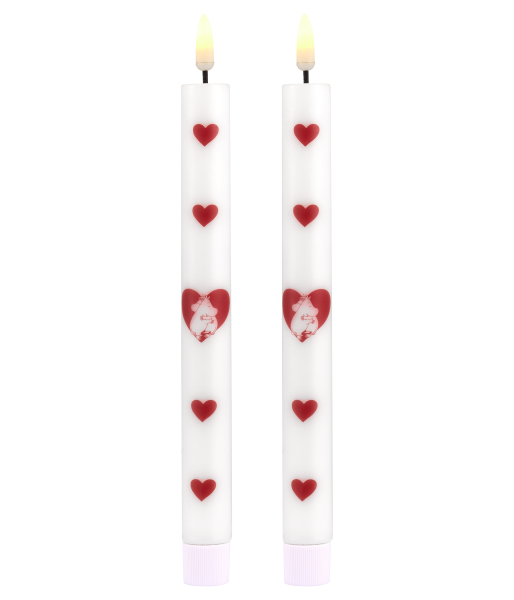 Stabkerze LED Mumin Heart 2er Set