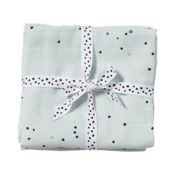 Done by Deer Spucktücher 2-pack dreamy dot blue