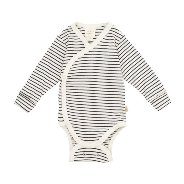 Wickelbody 'Blau/Weiß gestreift'- organic