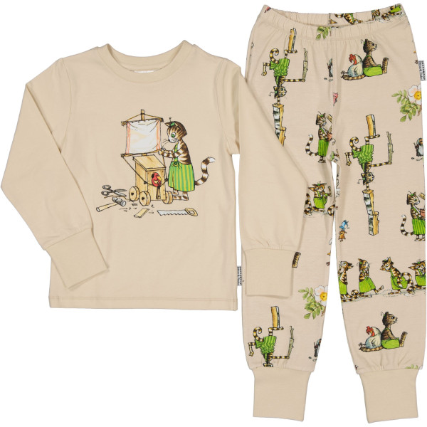 Geggamoja Findus Langarm Pyjama Beige