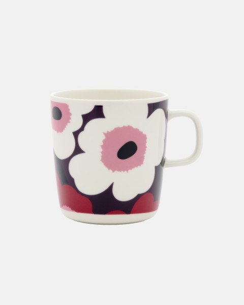 Tasse groß Marimekko Unikko white, plum, cranberry, pink