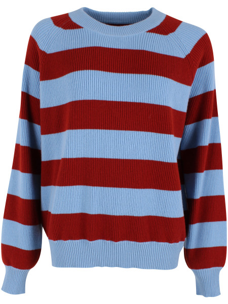 Pullover 'Chunky Wool Sweater Brick/Blue'