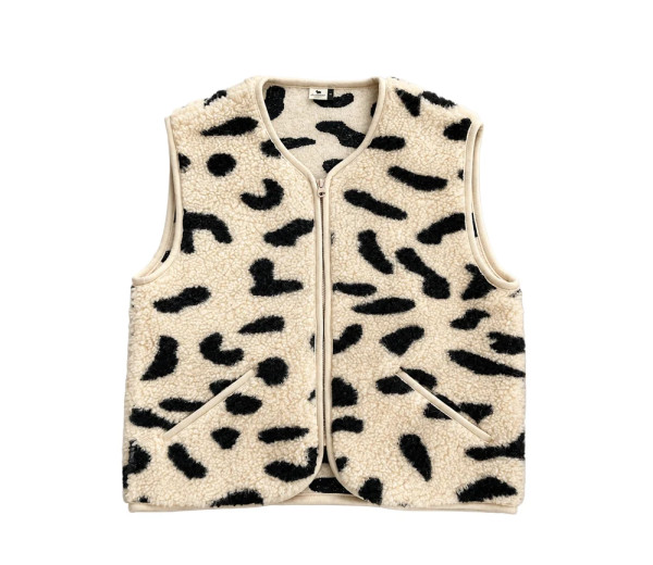 Wollweste Adult Leo Gepard Zipper