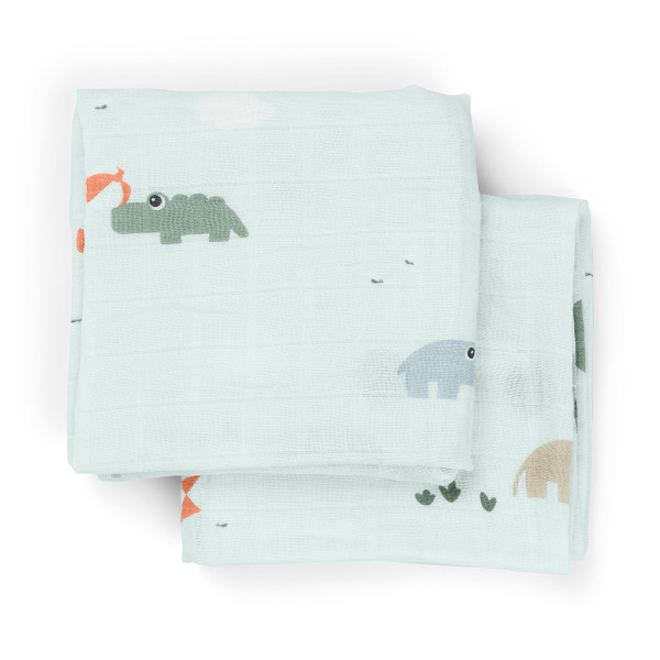 Spucktuch Mullwindel Playground blue 2er Pack