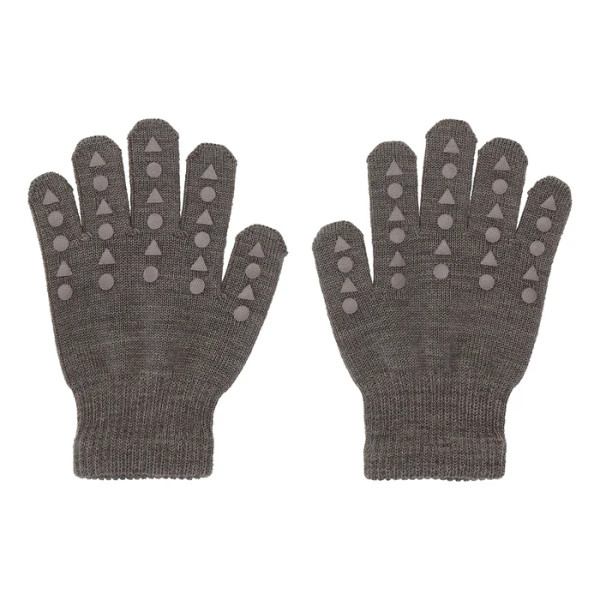Grip Handschuhe Merinowolle Braun Melange