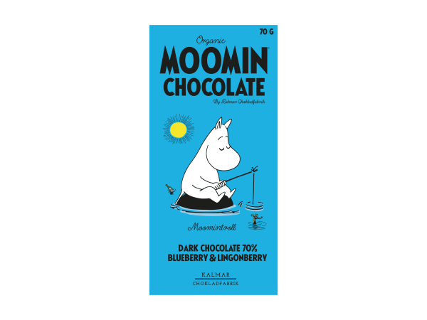 Mumin-Schokolade Mumin - Zartbitterschokolade mit Blaubeere & Preiselbeere 70g - bio