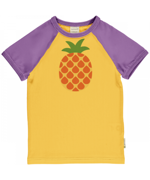 Maxomorra T-Shirt Kurzarm Raglan Pineapple
