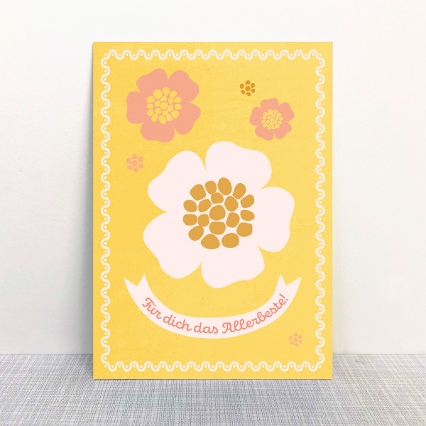 Monimari Karte Für dich das Allerbeste! Gelbe Blumen