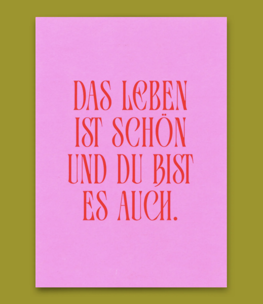 Postkarte Das Leben ist schön - Deli Cards
