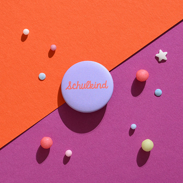 Ava & Yves Button Schulkind flieder orange