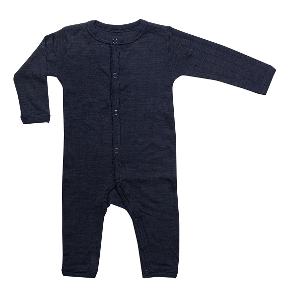 Strampler Wolle/Seide Navy