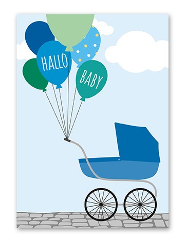 Tante Trudel Karte "Baby Balloon Junge"